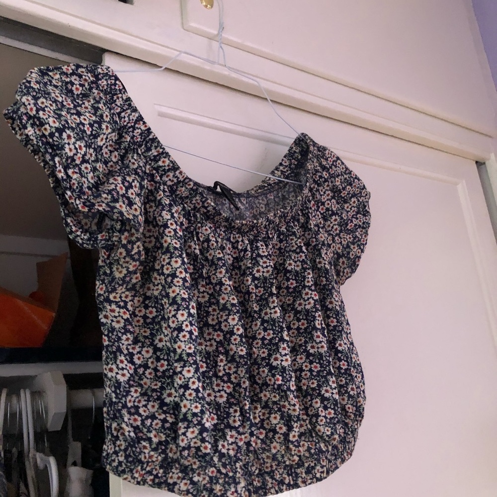 A forever 21 off the shoulder flowery crop top!